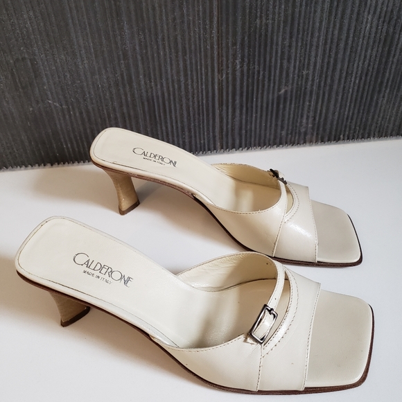 Leather Slip-on Heels - Picture 2 of 10